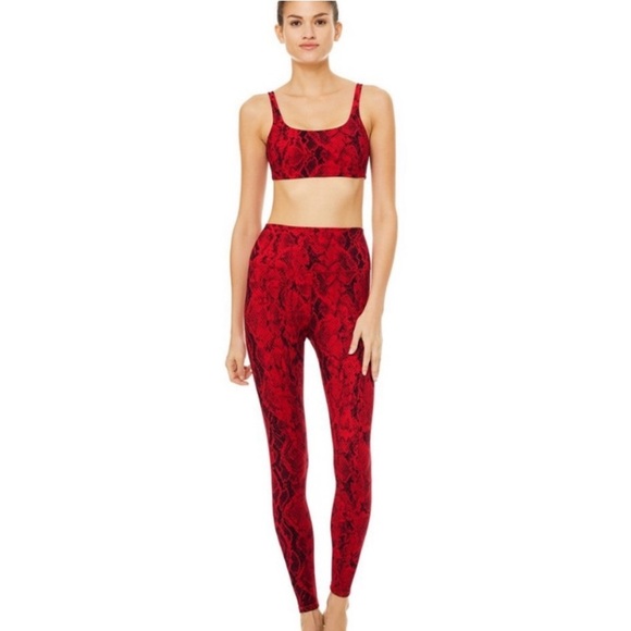 ALO Yoga Pants - ALO Yoga Snakeskin Red Vapor Set LIMITED EDITION